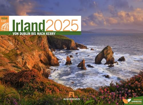 Irland ReiseLust Kalender 2025, Wandkalender im Querformat (45x33 cm) - Natur- und Reisekalender, Küste und Kultur