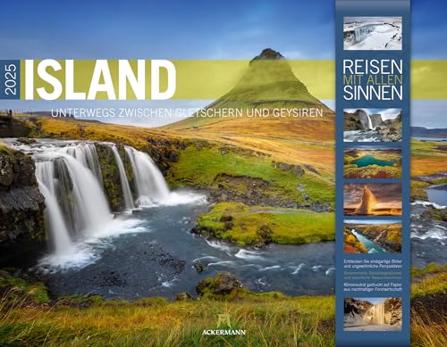 Island Kalender 2025, Wandkalender im Querformat (54x42 cm) - Natur- und Reisekalender: Unterwegs zwischen Gletschern und Geysiren