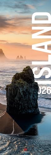 Island Vertikal Kalender 2026 | Vertikaler Panorama-Kalender im schlanken Hochformat (33x100 cm) | Für Skandinavien-Fans und Weltreisende von "Ackermann Kunstverlag"