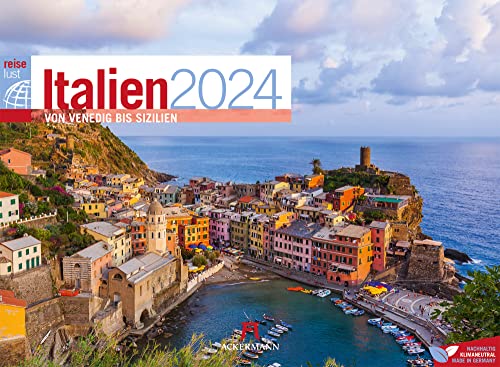 Italien ReiseLust Kalender 2024, Wandkalender im Querformat (45x33 cm) - Natur- und Reisekalender Toskana, Rom, Venedig, Sizilien, Küste und Kultur von Ackermann Kunstverlag