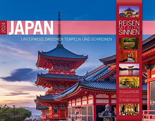 Japan Kalender 2024, Wandkalender im Querformat (54x42 cm) - Reisekalender mit Schwerpunkt auf Tempeln und Spiritualität für Asienliebhaber