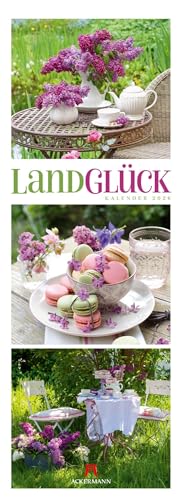 LandGlück Triplet-Kalender 2026 | Farbenfroher Garten-Kalender im schlanken Hochformat (24x66 cm) | Idyllische Triplet-Fotografie des Landlebens von "Ackermann Kunstverlag"