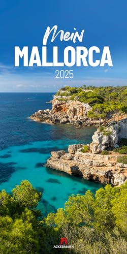 Mein Mallorca Kalender 2025, Wandkalender im Hochformat (33x66 cm) - Landschafts- und Reisekalender - mediterran - Balearen