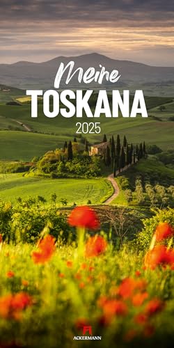 Meine Toskana Kalender 2025, Wandkalender im Hochformat (33x66 cm) - Landschafts- und Reisekalender - mediterran - Italien