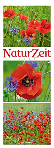 NaturZeit Kalender 2024, Triplet-Wandkalender im Hochformat (24x66 cm) - Landschaftskalender / Naturkalender von Ackermann Kunstverlag
