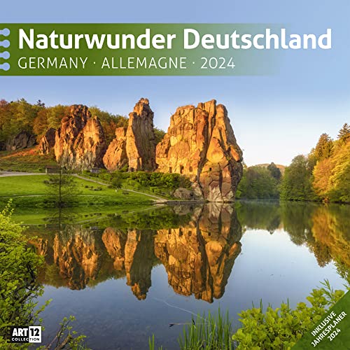 Naturwunder Deutschland 2024, Wandkalender / Broschürenkalender im Hochformat (aufgeklappt 30x60 cm) - Kalender mit Monatskalendarium zum Eintragen von Ackermann Kunstverlag