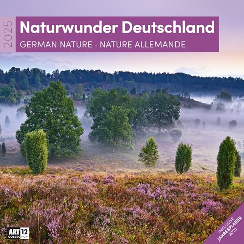 Naturwunder Deutschland 2025, Wandkalender / Broschürenkalender im Hochformat (aufgeklappt 30x60 cm) - Art12 - Kalender mit Monatskalendarium zum Eintragen