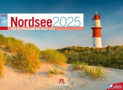 Nordsee ReiseLust Kalender 2025, Wandkalender im Querformat (45x33 cm) - Natur- und Reisekalender Deutsche Küste und Meer