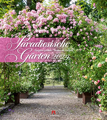 Paradiesische Gärten Kalender 2024, Wandkalender im Hochformat (48x54 cm) - Garten-Kalender