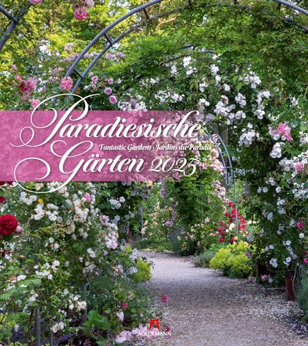 Paradiesische Gärten Kalender 2025, Wandkalender im Hochformat (48x54 cm) - Garten-Kalender