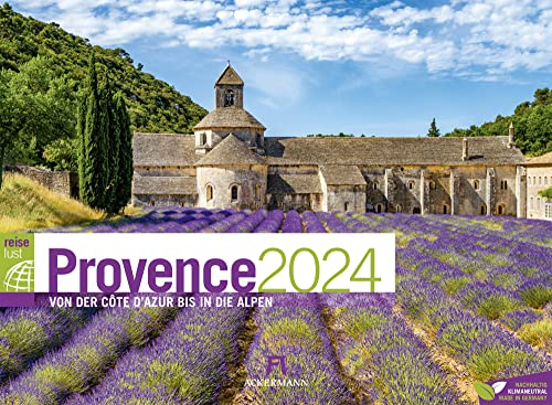 Provence ReiseLust Kalender 2024, Wandkalender im Querformat (45x33 cm) - Natur- und Reisekalender Frankreich, Lavendel, Küste und Kultur