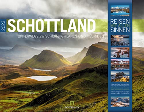 Schottland Kalender 2023, Wandkalender im Querformat (54x42 cm) - Natur- und Reisekalender, Highlands und Hebriden