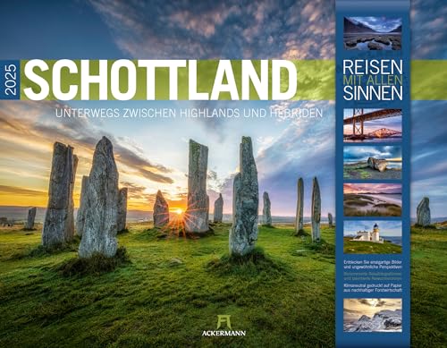 Schottland Kalender 2025, Wandkalender im Querformat (54x42 cm) - Natur- und Reisekalender, Highlands und Hebriden