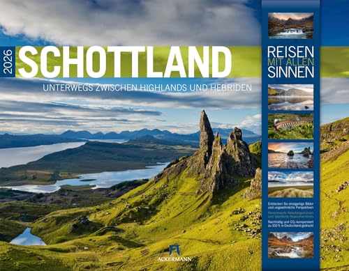 Schottland Kalender 2026 | Unterwegs zwischen Highlands und Hebriden | Imposanter Reise-Kalender im großen Querformat (54x42 cm) | Edinburgh von "Ackermann Kunstverlag"