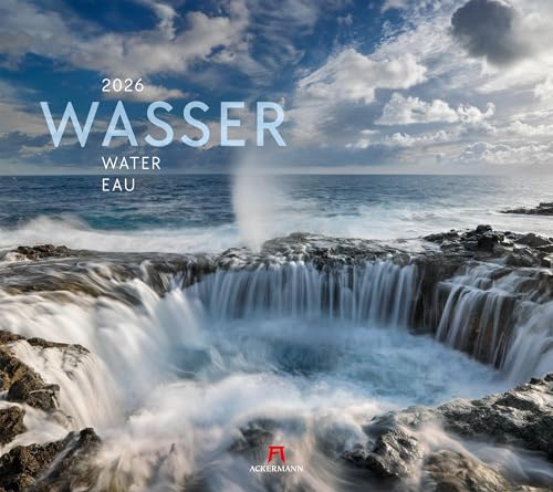 Wasser Kalender 2026 | Stilsicherer Natur-Kalender im großen Querformat (54x48 cm) | Meere und Flüsse, Seen und Wasserfälle von "Ackermann Kunstverlag"