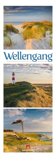 Wellengang Triplet-Kalender 2026 | Spaziergang entlang der Küste | Stilvoller Meeres-Kalender im schlanken Hochformat (24x66 cm) | Triplet-Fotografie von "Ackermann Kunstverlag"