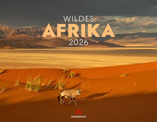 Wildes Afrika Kalender 2026 | Bildgewaltiger Tier-Kalender im großen Querformat (54x42 cm) | Big Five, Safari, Elefant, Nashorn, Büffel, Löwe, Leopard von "Ackermann Kunstverlag"