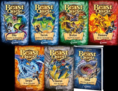Beast Quest Band 61-67 plus 1 exklusives Postkartenset