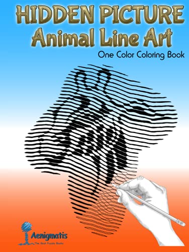 Hidden Picture Animal Line Art: One Color Coloring Book von Independently published