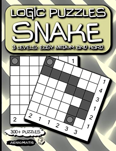 Logic Puzzles Snake: 3 Levels: Easy, Medium and Hard.