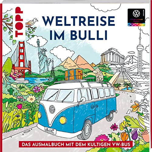 Colorful World - Weltreise im Bulli: Das offizielle Ausmalbuch mit dem kultigen VW-Bus von Frech