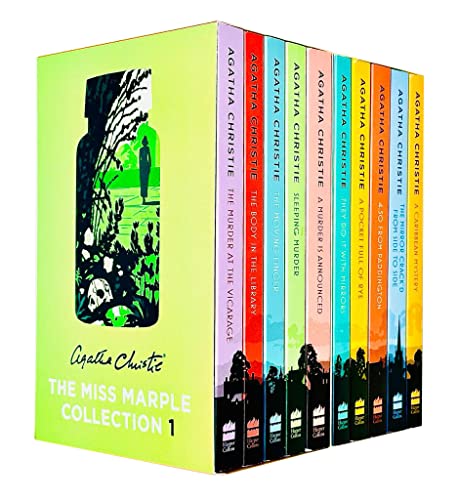 Grehge teries Series Books 1-10 Collection Set by Agatha Christie (The Murder at the Vicarage, The Body in the Library, The Moving Finger, Sleeping Murder, A Pocket Full of Rye & More)