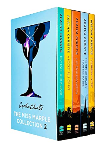 Miss Marple Mysteries Series Books 6 - 10 Collection Set by Agatha Christie (A Caribbean Mystery,Mirror Crack’d From Side to Side,4.50 from Paddington,A Pocket Full of Rye & They Do It With Mirrors)
