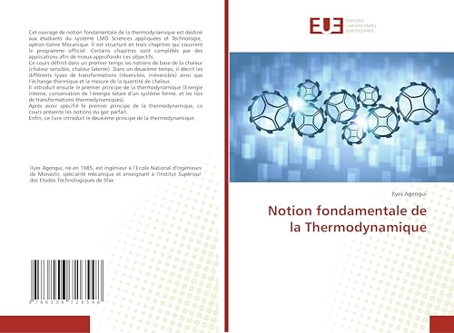 Notion fondamentale de la Thermodynamique von Éditions universitaires européennes