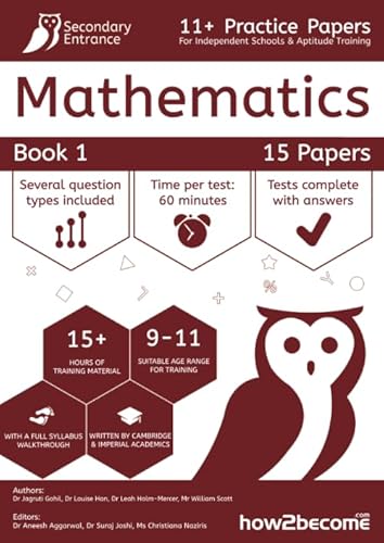 11+ Practice Papers For Independent Schools & Aptitude Training Maths Book 1 von How2Become Ltd