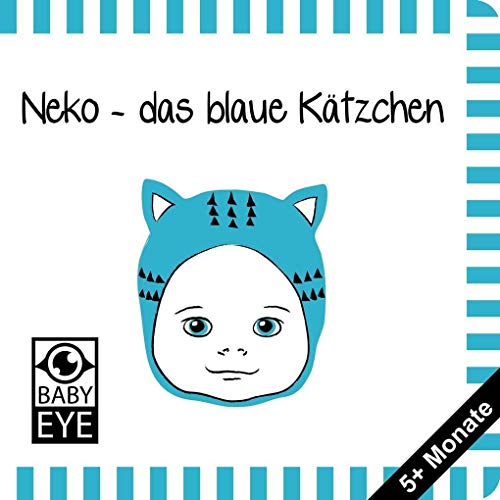 Neko – das blaue Kätzchen: Kontrastbuch für Babys – Gesichter · kontrastreiche Bilder angepasst an Babyaugen · Schwarz Weiß Primärfarben Buch für ... · Montessori Buch (BABY EYE SET Aki's Family) von BABY EYE