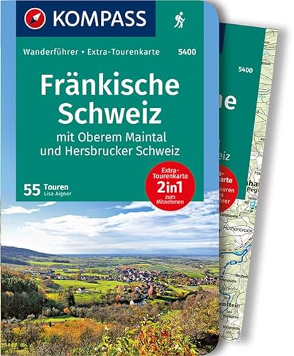 KOMPASS Wanderführer Fränkische Schweiz mit Oberem Maintal und Hersbrucker Schweiz: Wanderführer mit Extra-Tourenkarte 1:65.000, 55 Touren, GPX-Daten zum Download.