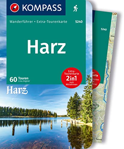 KOMPASS Wanderführer Harz, 60 Touren mit Extra-Tourenkarte: GPS-Daten zum Download