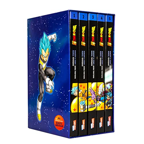 Dragon Ball Super Bände 1-5 im Sammelschuber mit Extra: Die Fortsetzung der Action-Manga-Serie ab 10 Jahren über epische Schlachten und kosmische Abenteuer