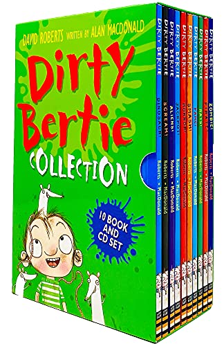 Dirty Bertie Collection 10 Bücher & CD-Box-Set von Alan MacDonald (Zombie, Pirat, Ratten, Fame, Smash, Horror, Jackpot, Aliens, Scream & Dinosaurier)