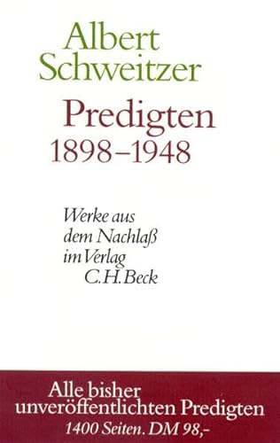 Predigten 1898-1948