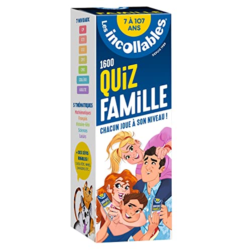 Les incollables - Quiz famille - De 7 à 107 ans: 1 600 questions réponses par réviser en 4 éventails