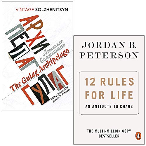 The Gulag Archipelago By Aleksandr Solzhenitsyn & 12 Rules for Life An Antidote to Chaos By Jordan B. Peterson 2 Books Collection Set