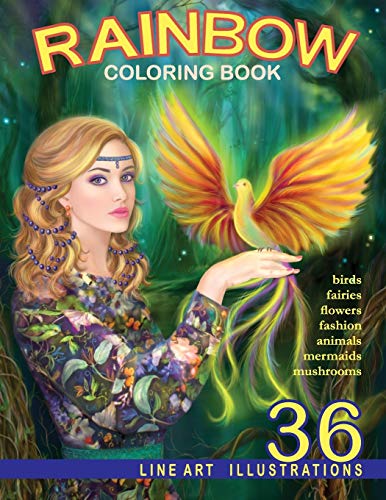 Rainbow. Line Art Coloring Book: Coloring Book for Adults (Fanasy coloring books, Band 1)