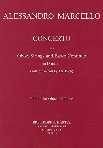 Concerto in d-moll mit Verzierungen von J.S. Bach - Ausgabe für Oboe und Klavier (MR 1891a) (BREITKOPF HRTEL) von Breitkopf und Härtel