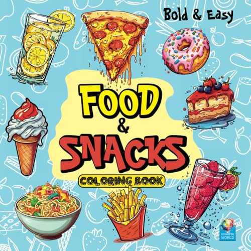 Food & Snacks Coloring Book: Bold & Easy Designs for Adults and Kids. Indulge in Delicious Delights: A Fun and Simple Food & Snacks Coloring ... treats, pies, pizza and culinary delights. von Independently published