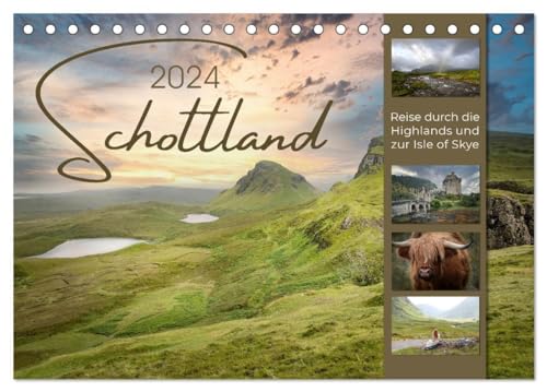 Schottland - Reise durch die Highlands und zur Isle of Skye (Tischkalender 2024 DIN A5 quer), CALVENDO Monatskalender: Eine bildliche Reise zur ... Wanddekoration auf Sie. (CALVENDO Natur) von CALVENDO