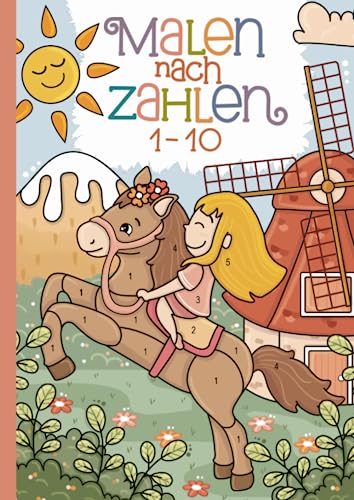 Malen nach Zahlen: Entdecke die zauberhafte Welt der Zahlen von 1-10 mit unseren liebevoll gestalteten Pferde-Motiven!