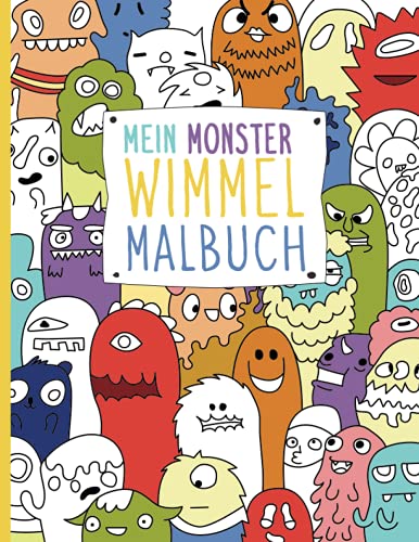 Mein Monster Wimmel Malbuch: 50 detaillierte Wimmelbilder zum Entdecken und Ausmalen für Kinder ab 6+ Jahren von Independently published