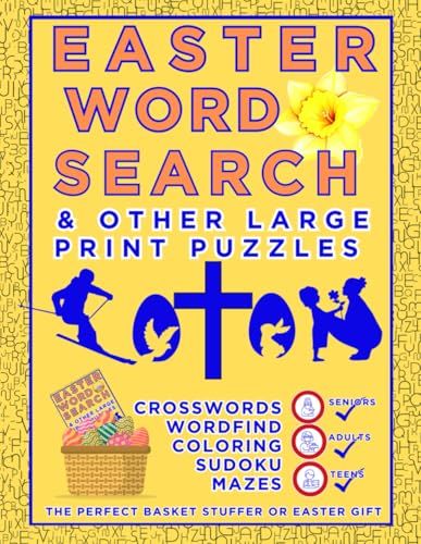 Easter Word Search & Other Large Print Puzzles: Crosswords Wordfind Coloring Sudoku Mazes von Independently published