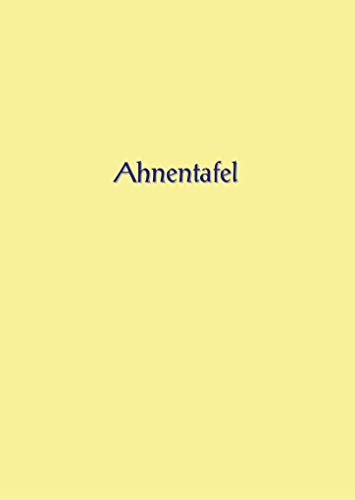 Ahnentafel zum Ausfüllen von Books on Demand GmbH