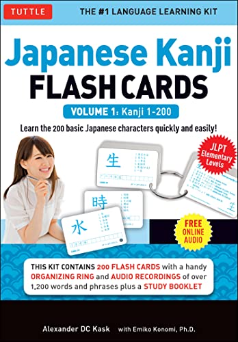 Japanese Kanji Flash Cards Kit Volume 1: Kanji 1-200: Jlpt Beginning Level: Learn 200 Japanese Characters Including Native Speaker Audio, Sample Sentences & Compound Words