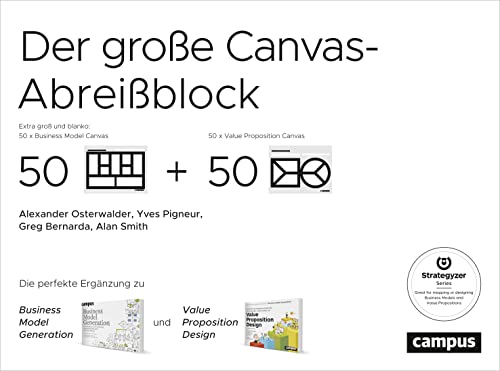 Der große Canvas-Abreißblock: Die perfekte Ergänzung zu Business Model Generation und Value Proposition Design. Extra groß und blanko: je 50 Vorlagen Business Model Canvas und Value Proposition Canvas