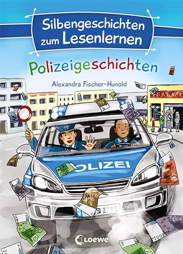 Silbengeschichten zum Lesenlernen - Polizeigeschichten: Lesetraining für die Grundschule - Lesetexte mit farbiger Silbenmarkierung