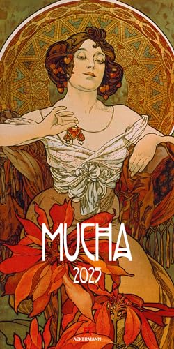 Alfons Mucha Kalender 2025, Wandkalender im Hochformat (33x66 cm) - Kunstkalender (Jugendstil)