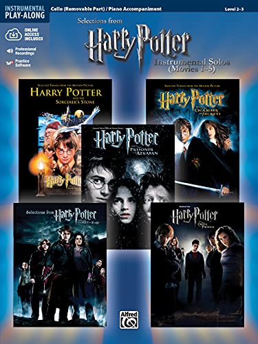 Harry Potter Instrumental Solos for Strings (Movies 1-5), Cello Book & Online Audio/Software, Level 2-3 Cello / Piano Accompaniment(Pop Instrumental ... Audio/Sotware (Pop Instrumental Solo Series) von Alfred Music Publications